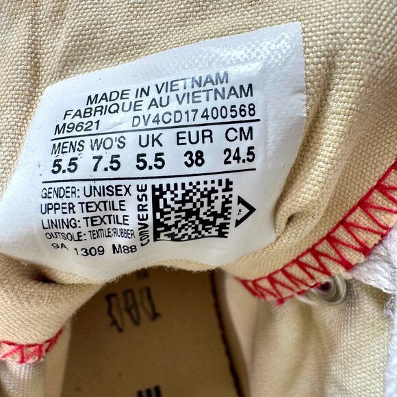 Converse Sneakers Hi Top Unisex W7.5 M5.5 Red Chuck Taylor All Star Retro M9621 - Picture 5 of 13